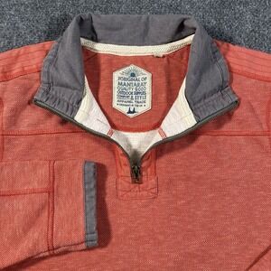 Mantaray 1/4 Zip Pullover Sweater Mens Medium Outdoors Heavyweight Knit Salmon